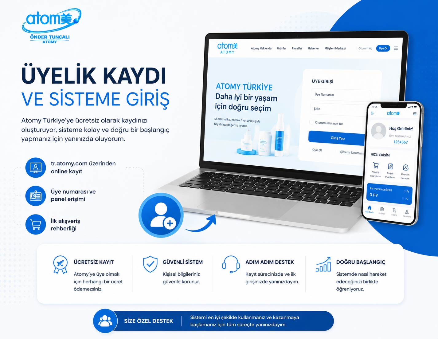 Üyelik kaydı & sisteme giriş